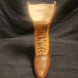 Vintage Ceramic Old Ladies Shoe Planter 9 1/2 In Tall